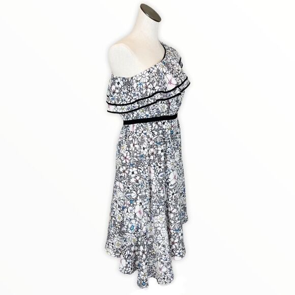 LIKELY • One-Shoulder Asymmetrical Floral Dress - Picture 2 of 14